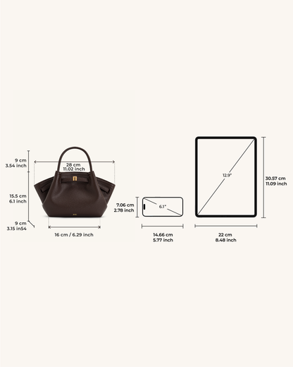 Bolso de mano Hana Mini - Marrón oscuro