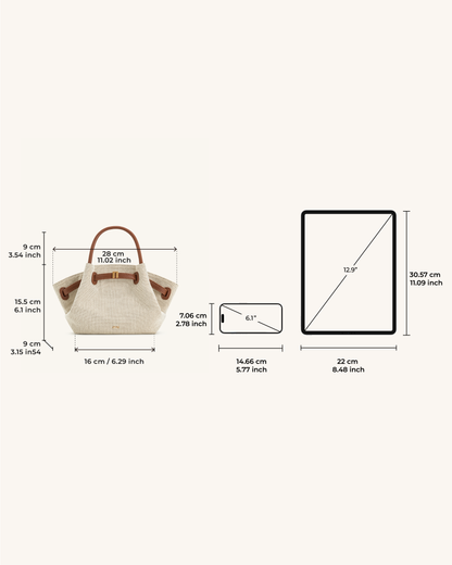 Bolso de mano Hana Mini - Lienzo marrón