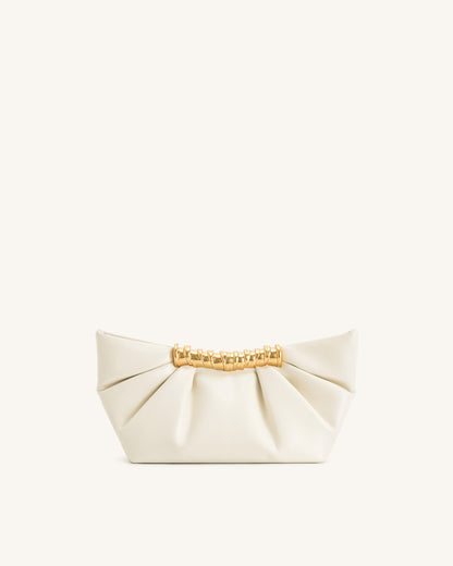 Embrague plisado Leia - Blanco