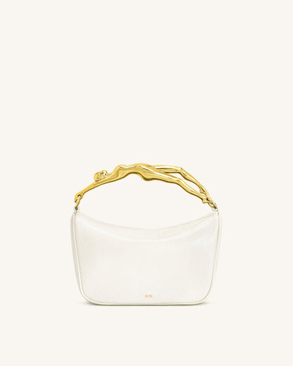 Bolso de mano con mango en forma humana Jenny - Blanco