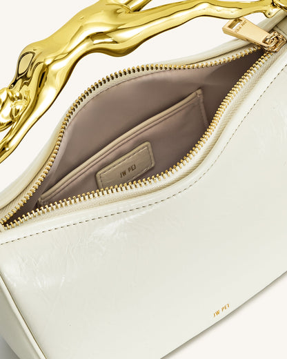 Bolso de mano con mango en forma humana Jenny - Blanco