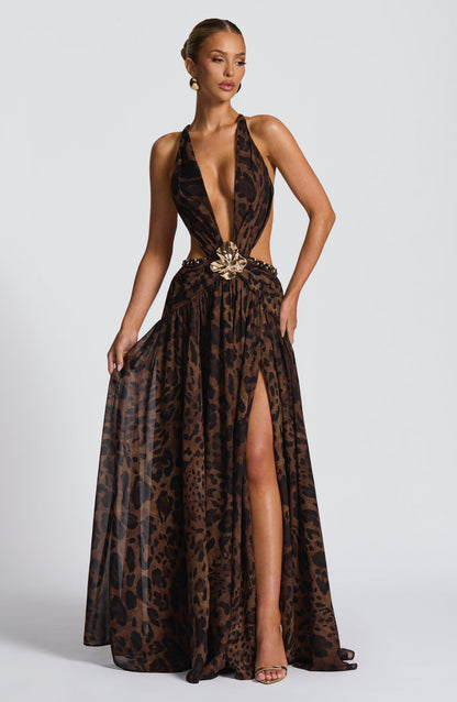 Indianna Maxi Dress - Leopard Print