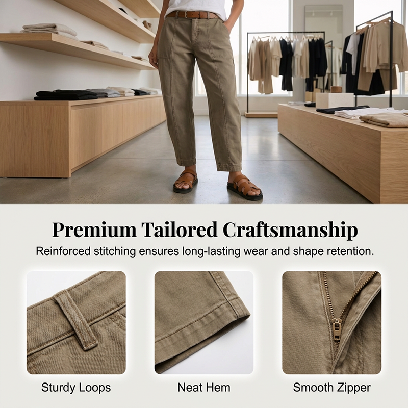 Pantalón utilitario entallado de cintura alta para mujer