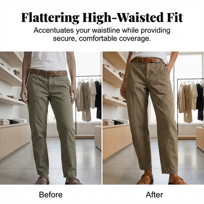 Pantalón utilitario entallado de cintura alta para mujer